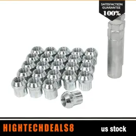 High118188t8 Hightechdeals8 24 14x1.5 Open End Spline Lug Nuts 0.9 Inch Tall Cone Seat For Aftermarket Wheels