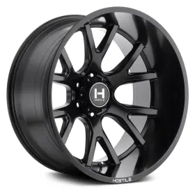 H113-2090817050bb Hostile H113 Rage Wheels 20x9 8x170 125 Black Rims Set Of 4