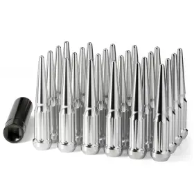 B0cbjbmzbw Howbow M14x1.5 Spike Lug Nuts 24 Pcs Chrome Spiked Nut With