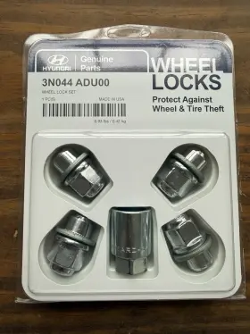 078086 Hyundai Wheel Locks 3n044 Aud00 Lock Set Genuine Parts Made In U.s.a