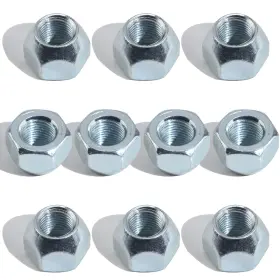 0020 Ibroprat 10pcs 1/2-20 Inch Trailer Lug Nuts Zinc Plated 509 Tire Lugs Wheel