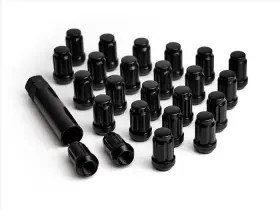 89121524b Icon Alloys Lug Nut Set 12x1.5 24pcs With Key - Black