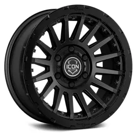 23617858347sb Icon Alloys Recon Pro Wheels 17x8.5 6x139.7 106.1 Black Rims Set Of 4