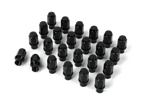 89141524b-et Icon Alloys Lug Nut Kit Black - 14 X 1.5 / 24 Count 6 Point Custom Shank