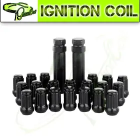 Ign05149407 Ignitionco 20 Black M12x1.5 Wheel Lug Nuts 2 Keys Fits Toyota Avalon 1995-2018 2019 2020