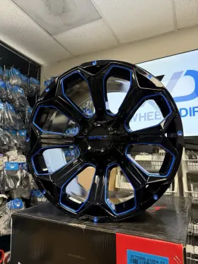 817gbb-21054-12 Impact Off-road Set Of 4 817 Wheels 20x10 -12 5x114.3/ 5x127 Black Blue Rims