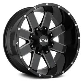 141-2978m18 Ion Alloy 141 Wheels 20x9 18 8x180 124.1 Black Rims Set Of 4