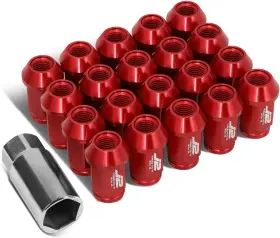 J2 Engineering 842765196280 7075 Aluminum Red M12 X 1.5 20pcs L 40mm Open 1.5-inch