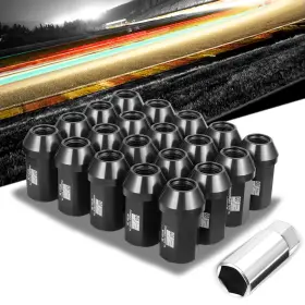 J2-ln-t7-038-125-bk J2 Engineering 20pcs Black M12x1.25 Closed End 25mm Od/42mm Tall Conical Seat Lug Nuts