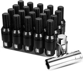 J2-ln-t7-041cs-bk J2 Engineering 20pc M14x1.5 Conical Wheel Lug Bolt Black