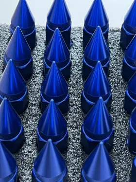 Ln-t7-017-125-bl J2 Engineering Blue Open End Acorn With Spike Cap Lug Nuts Conical Seat M12x1.25 T7-017