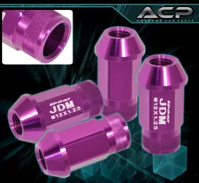 200-1007-710-b1 Jdm Sport Thread Pitch M12x1.25 Lug Nut Drift Wheel Rims 4pc Cone Purple For G35 V35