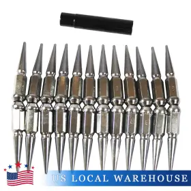A160-lns1415sl-jds Jdmspeedmotor2021 24 Pcs Chrome 14x1.5 Spike Lug Nuts For Chevy Silverado Tahoe 4.4 Inch Tall With Key