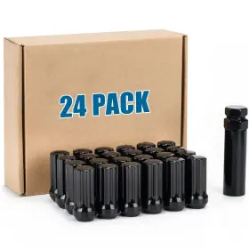 Jmp3850lbk24 Jiiinmiiin 24pcs M14x2.0 Lug Nuts Black With 7 Spline 24 Pack