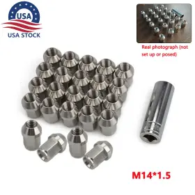 0730103ass Jonjea 24pcs M14x1.5 Lug Nuts Wheel 19mm Hex 35mm Tall Stainless Steel