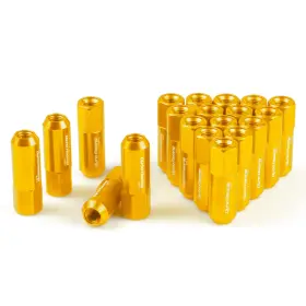 Bx100442gd Jonjea 20pcs M12x1.5 60mm Extended Tuner Racing Wheel Lug Nuts Forged Aluminum Gold