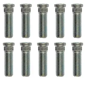 Alx-pau-rb-610-254-cl360a68 Karparts360 For Cadillac Deville 1990-2005 Wheel Stud 10 Pieces Steel Silver Serrated Style