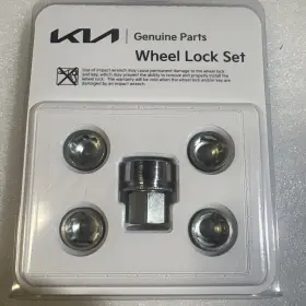 J5f44-au001 Kia Accessories Genuine Wheel Locks - All S With Covers Over Lug Nuts