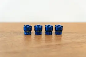 M12x1.25 Kyo-ei Cia3u Project Kics R40 Iconix Aluminum Cap Set - Blue 4 Caps