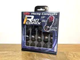 M12x1.25 Kyo-ei Ria-13kk Kics Racing R40 Iconix Lock Lug Set Aluminum - Black/black