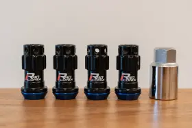 Yli1ku Kyo-ei A-121 Project Kics R40 Iconix Lock Lug Nuts - Black / Blue 4 Lugs Key