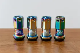 M12x1.25 Kyo-ei Zri3nk Project Kics R40 Iconix Lug Nut - Neochrome Capless 4 Lugs