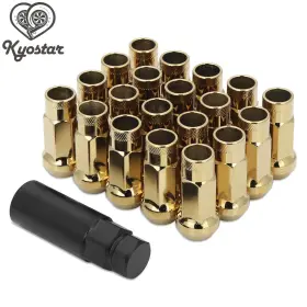 Kd7017gd-1.5 Kyostar 48mm Extended Steel Tuner Open Ended Wheel Lug Nuts M12x1.5mm For Honda Toyota