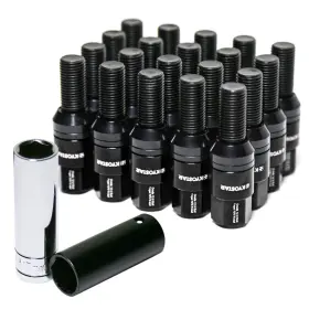Kd7077bk Kyostar 20pcs M14 X 1.5 Aluminum Close End Conical Seat Lug Bolt 23mm For 1992-2022 Bmw