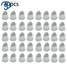 Lp562752ks Labwork Chrome 33mm Push-on Flanged Lug Nut Covers For Semi Trucks 40pcs