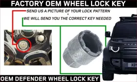 Vplew0163 Land Rover 2020-2026 Defender 90/110/130 Oem Wheel Lock Key Image Needed