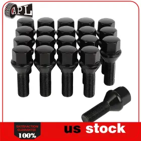 Lea115183der Leader 20x Black Wheel Lug Bolts 12x1.25 Cone Seat 28mm Shank 17mm Hex For Jeep Dodge