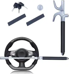 2i-nyug-31pr Leiwo Anti Theft Steering Wheel Lock Retractable Locks 27x4x1 Inches Black