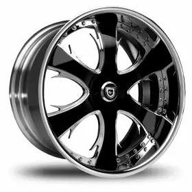 720905e50slf0120cp Lexani 704 Black Face Polished Lip 19 Inch 20 5x112 Staggered Wheels Set Of Rims