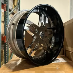 7221056h50slf0120-12869662 Lexani Forged 715 3pc Chrome Black 22x10.5 13 6x135 Wheels Set Of Rims