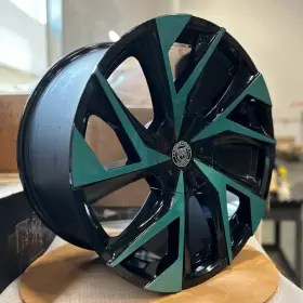 M6599 Lexani Pm/m6599 Ghost Black Bright Calypso Accents 20 Inch Staggered Wheels Set Of Rims