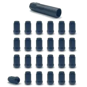M12x1.25 Ljautojk N020 24pcs Lug Nuts Black Closed End Spline With 1