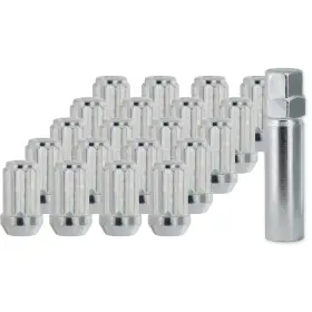 Ncb34b6cs-sz-020 Lug Nut Gary Ncb34b6cs-sz-020/1 Silver Nuts M12x1.50 1-piece Cone Seat 19mm Hex Pack Of 20 And 1 Tool