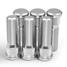 B0fhgsmn3p Lujiani 6 Pack 1/2 Inch -20 Wheel Studs 2.06 Overall Of Chrome Silver