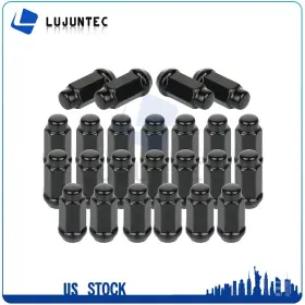 Lj131280tc-a1 Lunjuntec 24 Pcs Black M14x2 Wheel Lug Nuts Width 0.9 Inch For Ford F-150 Expedition 1997-2014