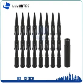 Lj131322tc-a1 Lunjuntec 24 1 Key Black 14x2 Spline Lug Nuts Fits Ford Expedition F-150 Lincoln Mark Lt