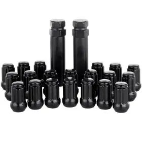 13530666 Luxfineparts 20x For Acura Chevy Lexus 12x1.5 6 Spline Drive Tuner 35mm Lug Nuts 2 Key Black