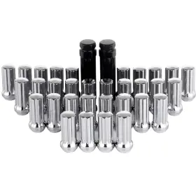 13530670 Luxfineparts 32 X Thread 14mmx1.5 Lug Nuts 2 Keys For Ram 1500 2500 3500 Chrome 7 Spline