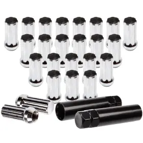 13530675 Luxfineparts 24x 2key 7 Spline Drive Close End Lug Nuts Chrome For Chevrolet Tahoe 14mmx1.5