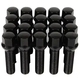 13530735 Luxfineparts 20pcs 14x1.25 Extended Lug Bolts Black For Bmw Mini 45mm Shank Length Cone Seat