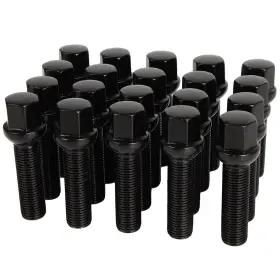 13530737 Luxfineparts 20pc Lug Bolts Black For Audi Vw 45mm Shank Length Ball Seat R12 14x1.5 Extended