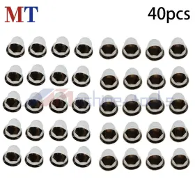 Mt3212376 Machine-tools 40 Pack Chrome 33mm Push-on Bullet Flanged Lug Nut Covers For Semi Trucks