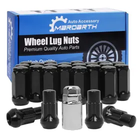 N033-24b Mardarth Set Of 20 Acorn Lug Nuts 4 Wheel Locks 14x1.5 1.75 Inch Compatible With 19