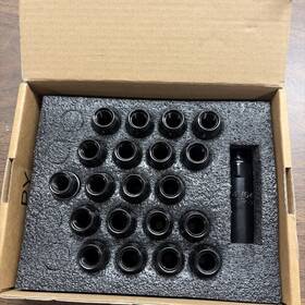 Marshshore Msh-lnztl902415bk 20pcs M12x1.5 Black Aluminum 50mm Wheel Lug Nut With Key Lock