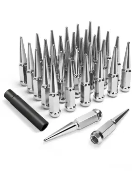 Klks56pc Maxeoffroad 9/16-18 Spike Lug Nut With Key Fits 1994-2010 Dodge/ram 2500/3500