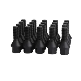 Ks-b1410 Maxeoffroad Black M14x1.5 27mm Shank Cone Seat Lug Bolts For Audi Volkswagen Mercedes Benz
